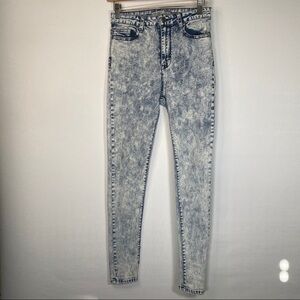 Iris Jeans Acid Wash High Rise Skinny Jeans Y2K 90’s